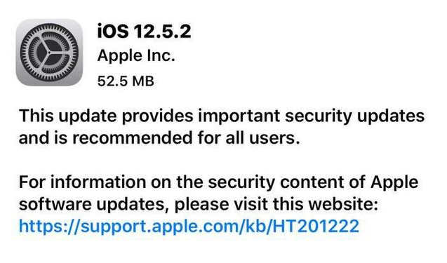 海伦苹果手机维修分享iOS12.5.2发布，建议所有老苹果用户安装 